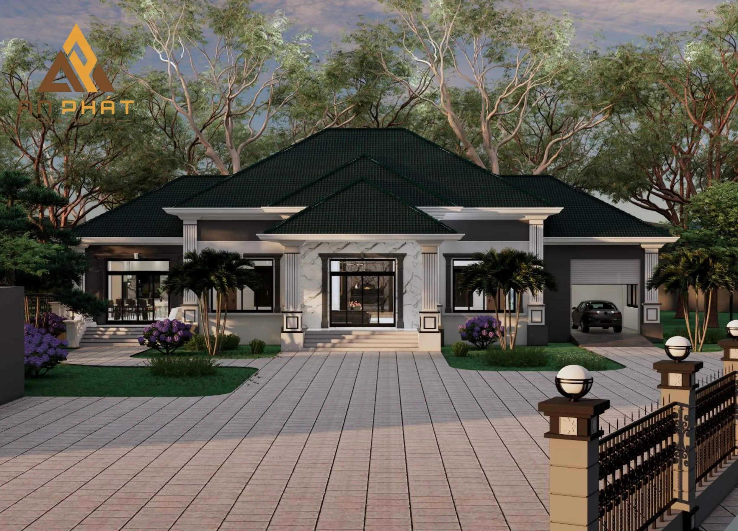 Biệt thự nhà vườn 1 tầng lầu 300m²