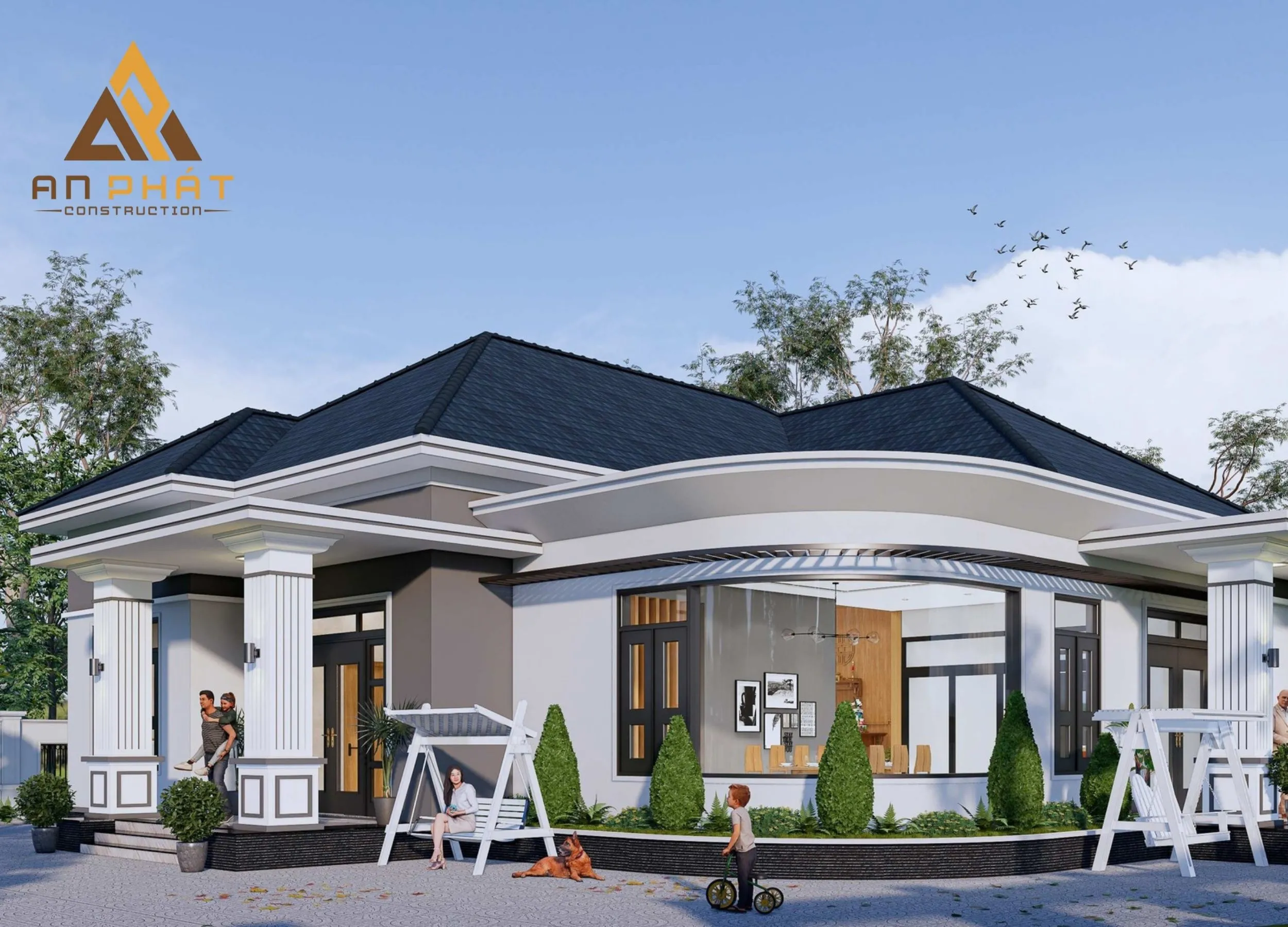 Biệt thự vườn mái Nhật 4 phòng ngủ 276m²