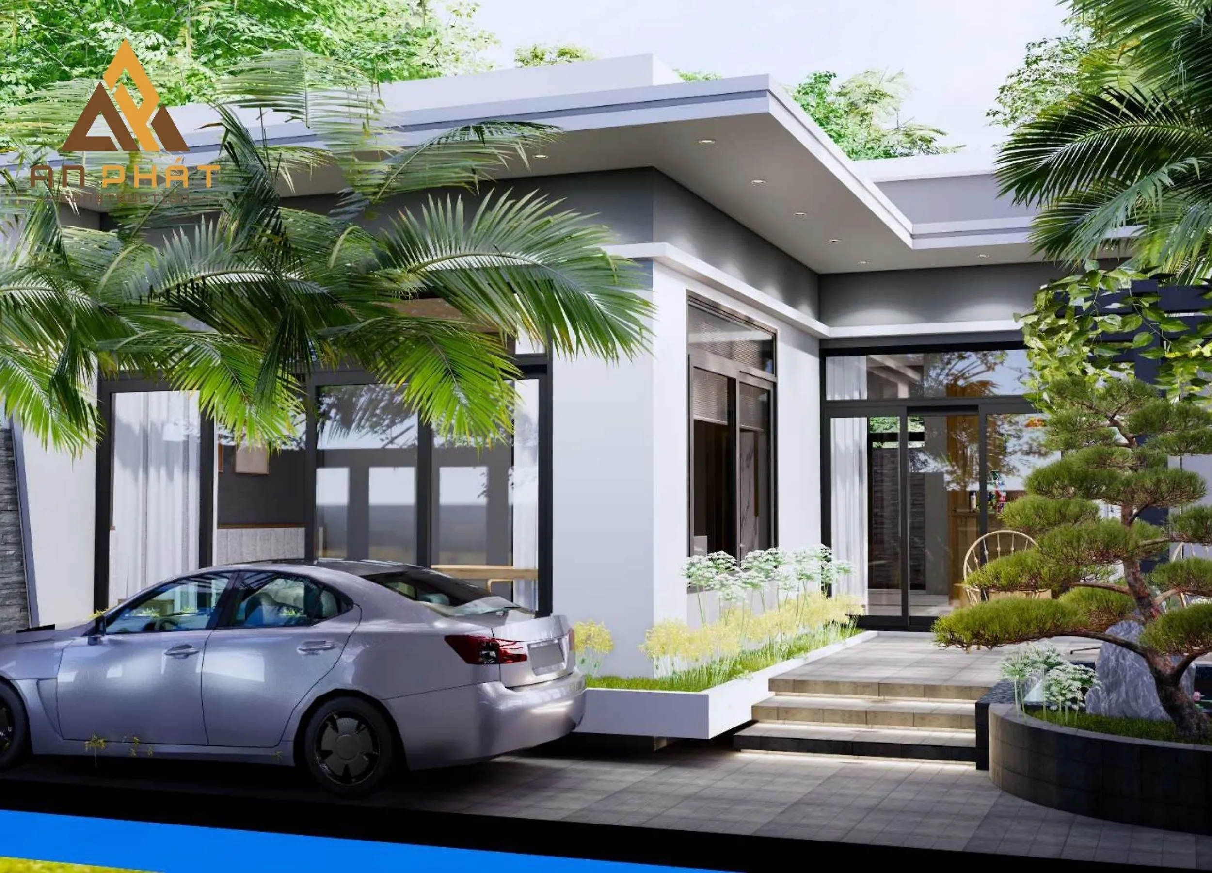 Nhà cấp 4 mặt tiền mái bằng 3 phòng ngủ