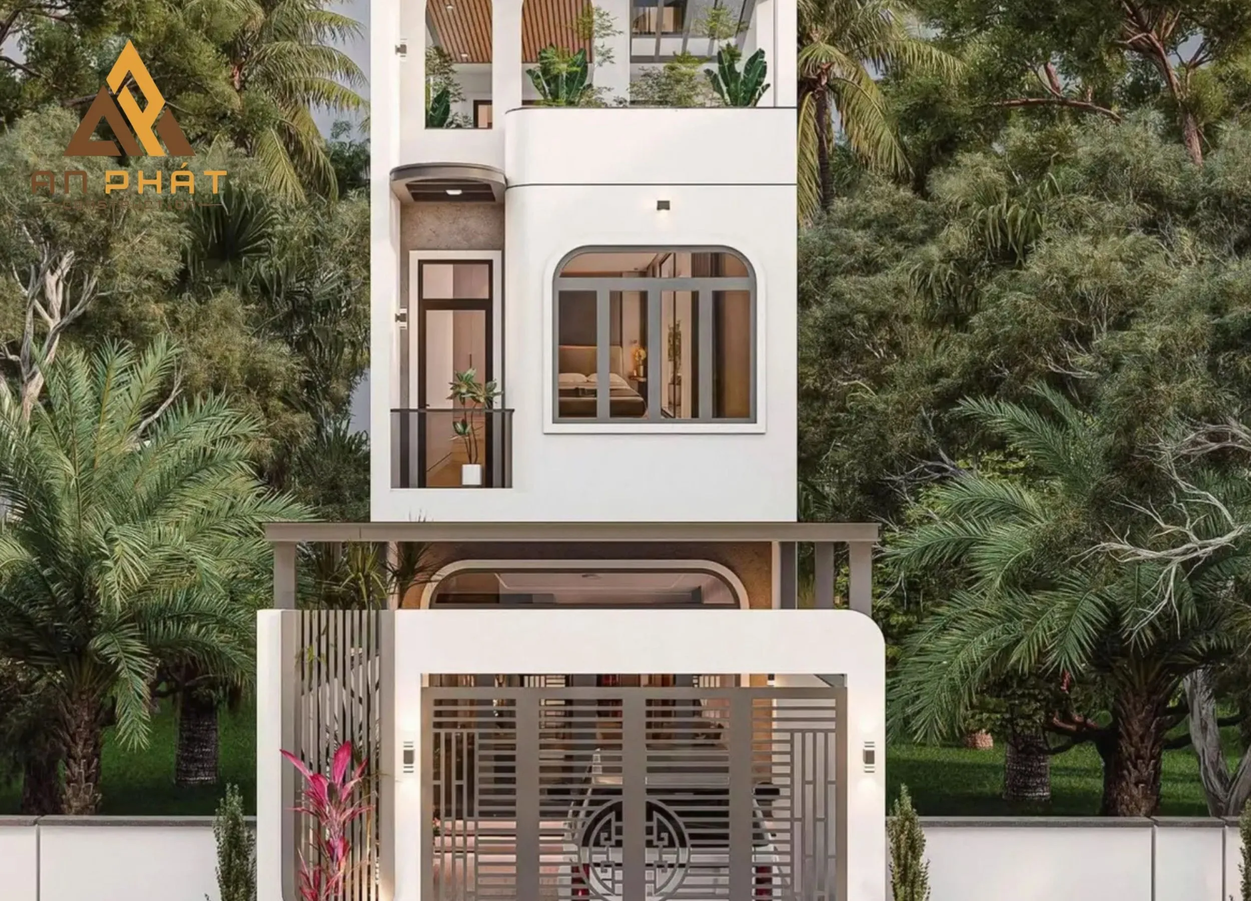 Nhà phố 1 trệt 2 tầng hiện đại