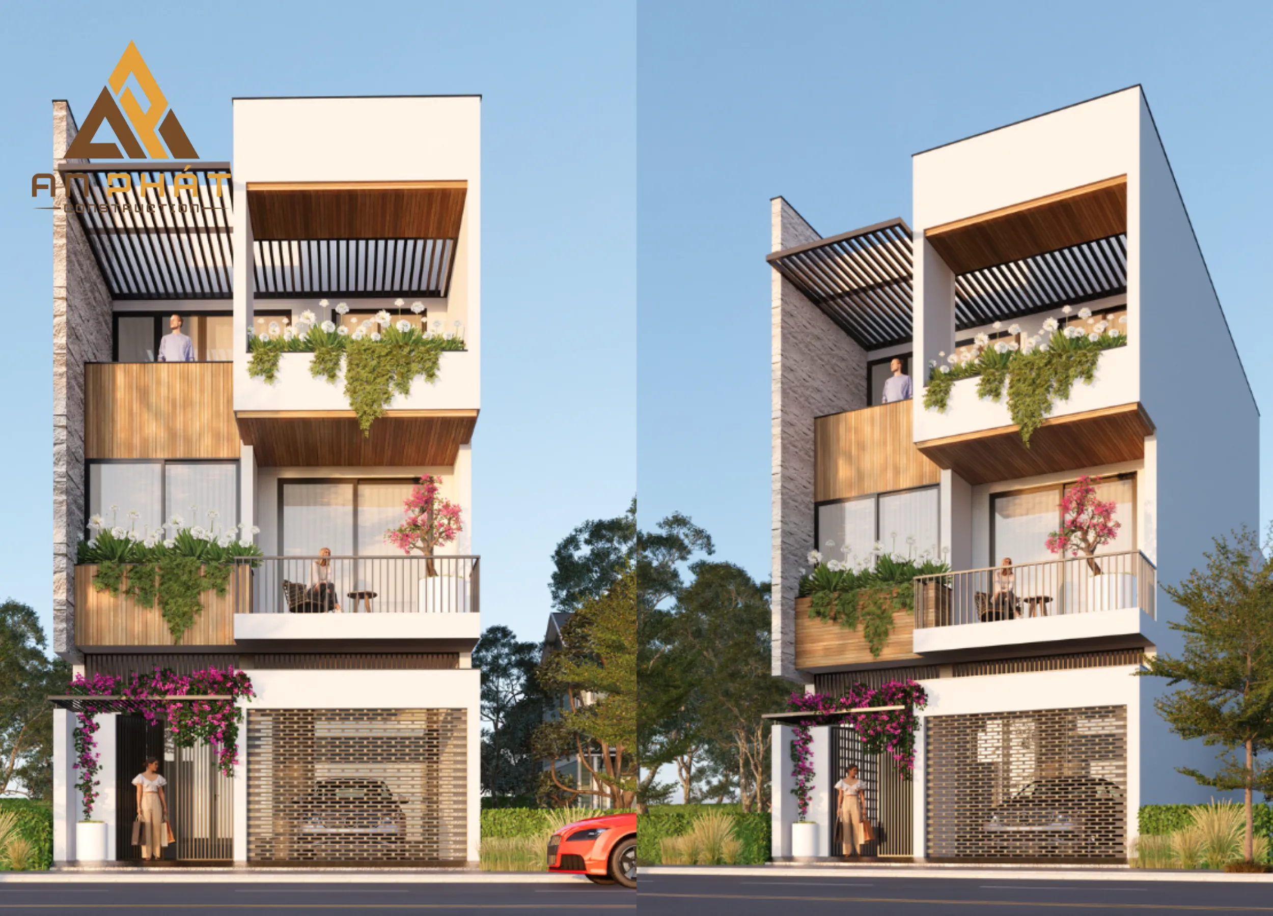 Nhà phố 3 tầng hiện đại 4 phòng ngủ 5x20